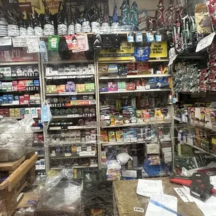 Behind the cashier counter