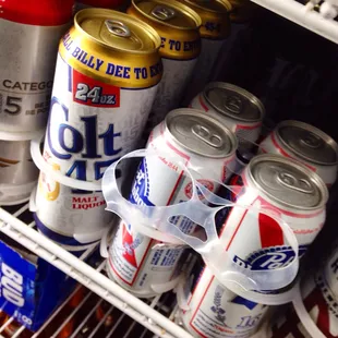 Colt 45 ($2) and you can obviously break up the six packs? Aloha :)