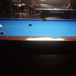 Numerous pool tables.