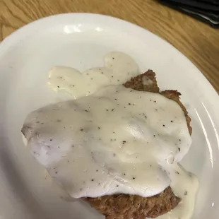 Chicken Fried Steak (cold and under seasoned)