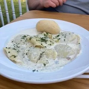 Mushroom Ravioli appetizer