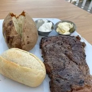 Ribeye with baked potato