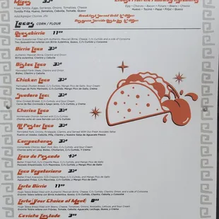 Menu as of 10/24/2022