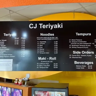 menus and prices