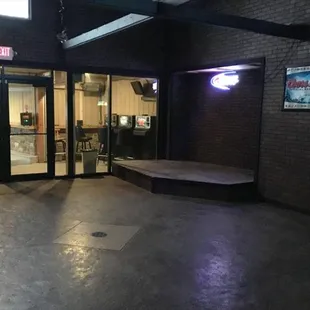 the entrance to the restaurant