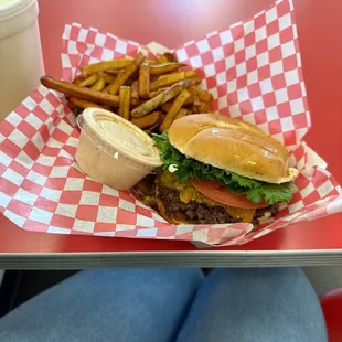 The #1 combo with added grilled onions and fry sauce