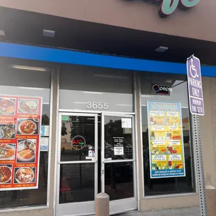 the front of the restaurant