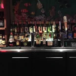 a variety of liquors