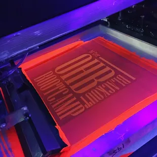 Neon black light ready screen print ink