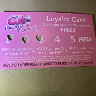 loyalty card