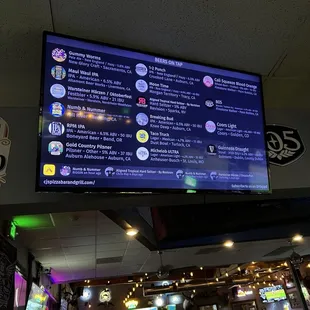 Beer menu