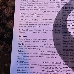 Menu pics