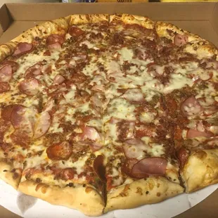All meat pizza!