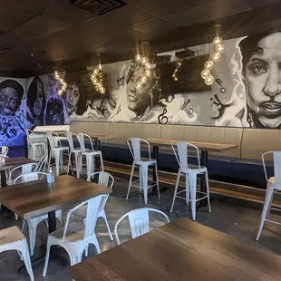 a mural of a man's face