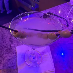 A was super shocked that the bartender Uri made the most PERFECT dirty martini (grey goose) with extra olives. Icy cold and smooth!