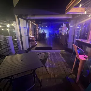 Upper deck area, perfect night to sit outside.