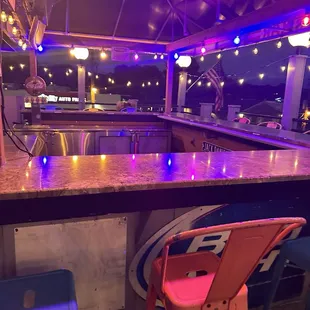 Outside upper deck and bar.