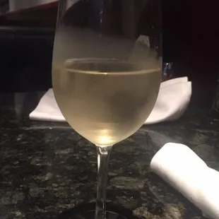 a glass of white wine