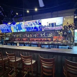 Tons of seating. You can literally watch the games from any seat in this restaurant.