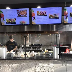 a man preparing food