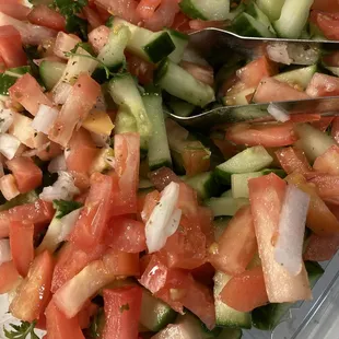 Cucumbers and tomatoes
