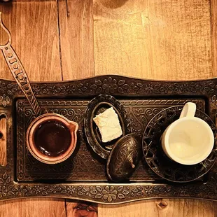 a tray of food on a table