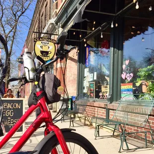 Perfect place to bike to and enjoy a nice coffee