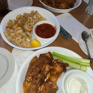Fried Calamari &amp; Honey Old Bay Wings
