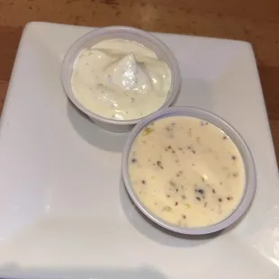 They have house made honey mustard which is a bit on the thin side, but flavorful. I definitely enjoyed their ranch too.
