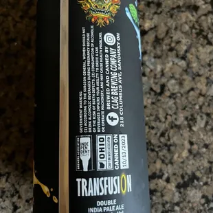 DIPA beer can of Transfusion