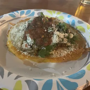 Tacodilla with ground beef. 3/5. $7