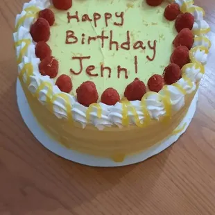 a birthday cake on a table