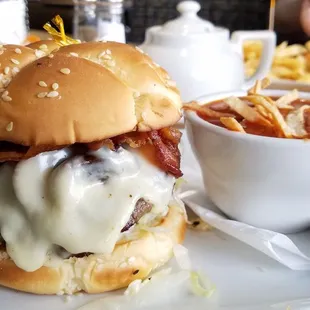 mushroom bacon burger.  always a favorite