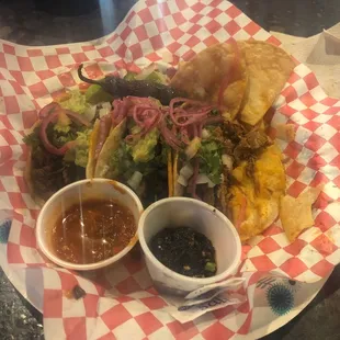 a plate of food on a table