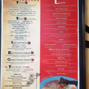 menu
