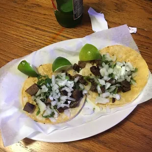 Beef tongue tacos, yummy.