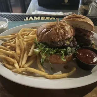 ABC Burger with sautéed mushrooms
