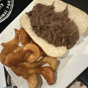 Open Faced Pot Roast Sandwich