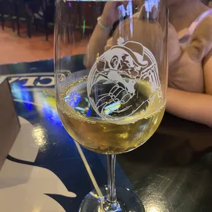 a glass of white wine