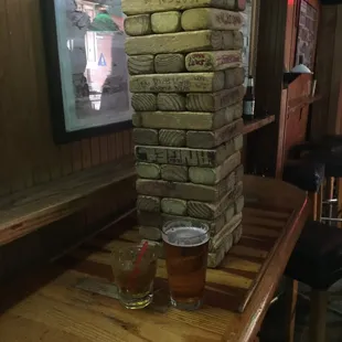 Jenga and beer
