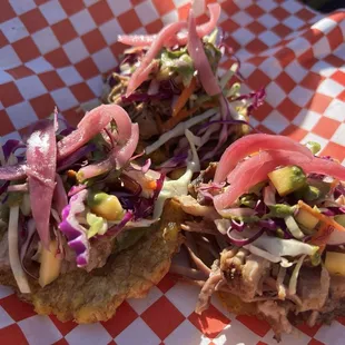 Tostones with pork