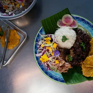 a plate of food on a table