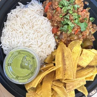 a plate of mexican food