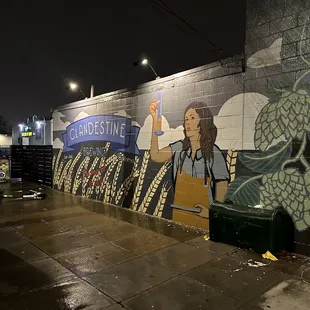 a mural on the side of a building