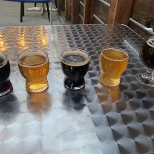 Milky Way Stout, Calmer Than You Pale Ale, Patient Pending Irish Stout, False Flag DIPA, Agent Provocateur Doppelbock