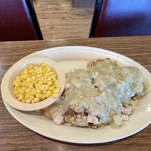 Chicken and dressing.