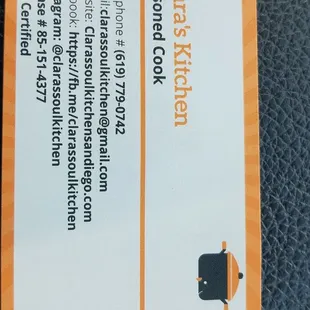 a close up of a business card