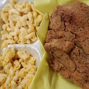 Fried porkchop with double mac. Fried perfectly. Mac was sour tasting this time so didn't eat it.