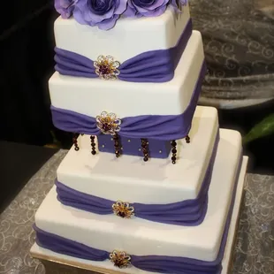a three tiered wedding cake