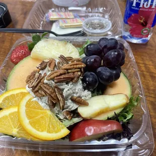 Chicken salad and fruit